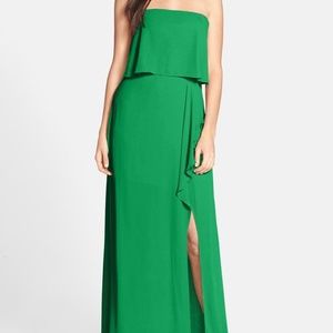 BCBGMaxAzria Green Felicity Strapless Gown Size 2